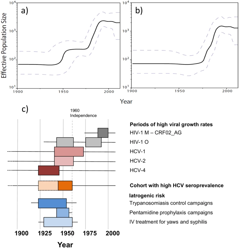 Dynamics of group O populations over time and contemporaneous contextual elements in Cameroon.