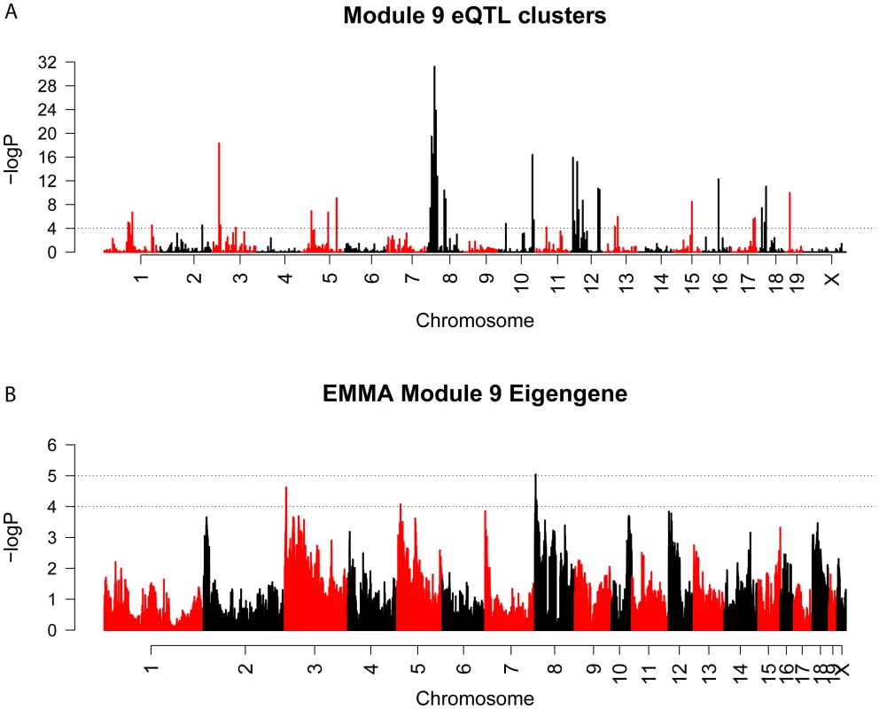 EQTL hotspot identification and genome-wide association identifies a regulator of M9 on Chromosome 8.