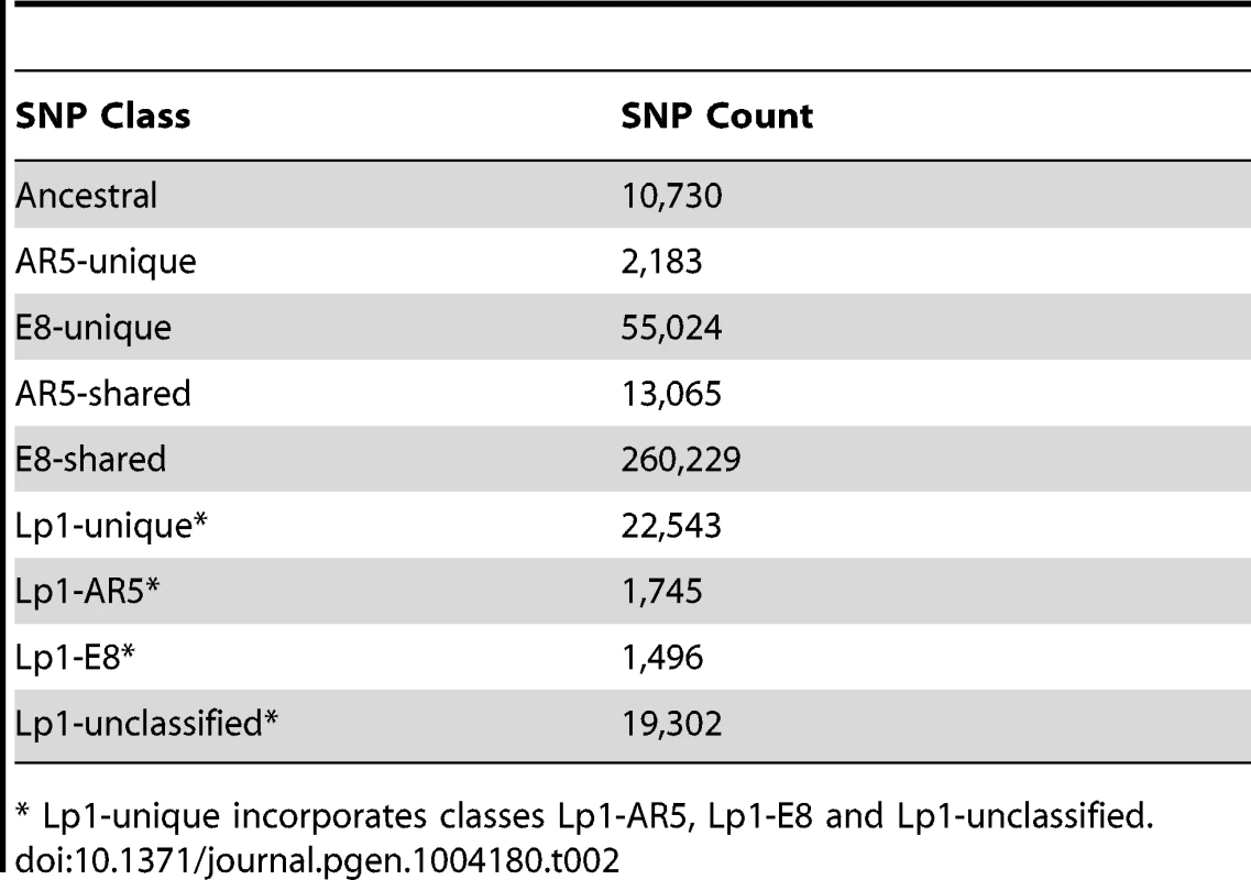 SNP counts by diagnostic class.