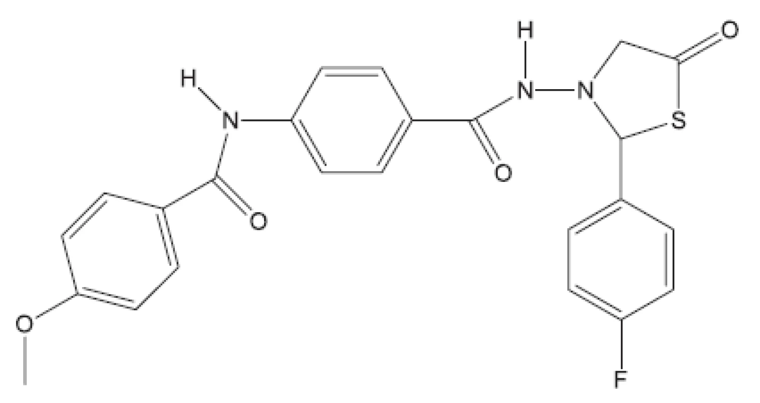 Derivát 4-thiazolidinu – inhibitor biosyntézy peptidoglykanu