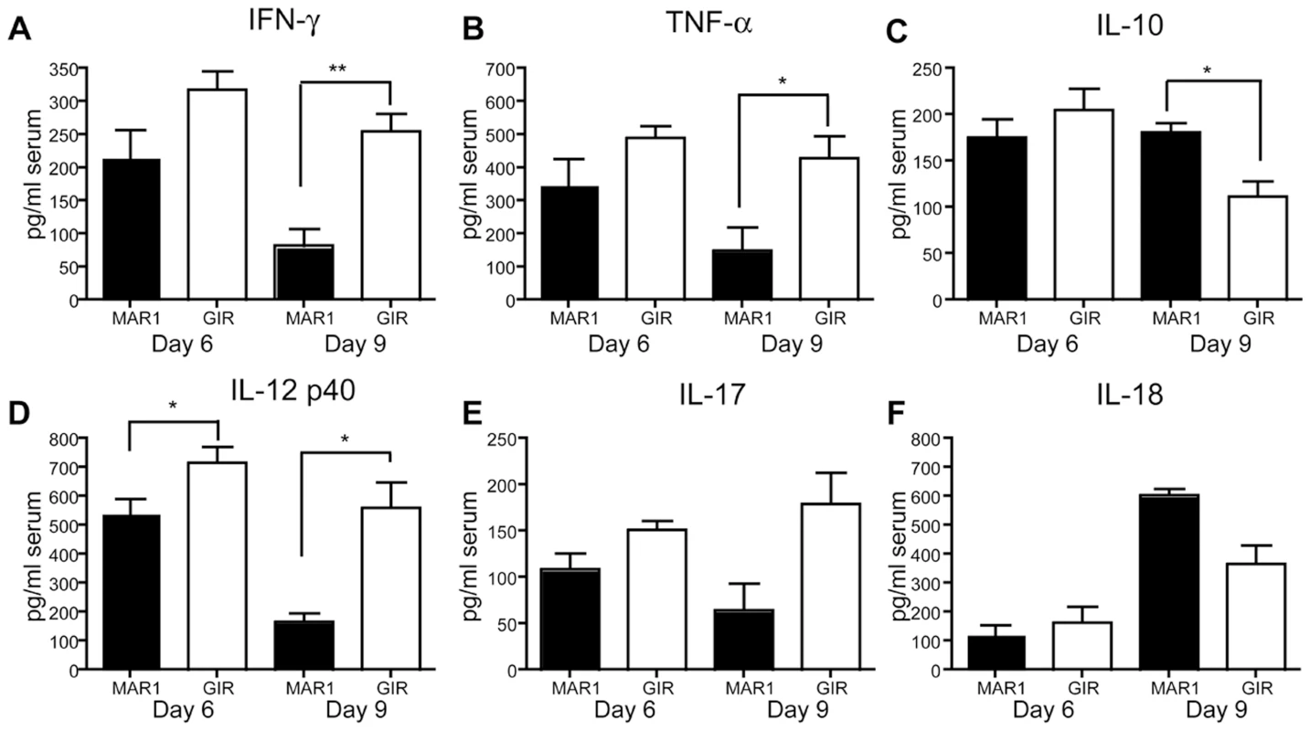 Effect of MAR1-5A3 treatment on serum inflammatory cytokines.