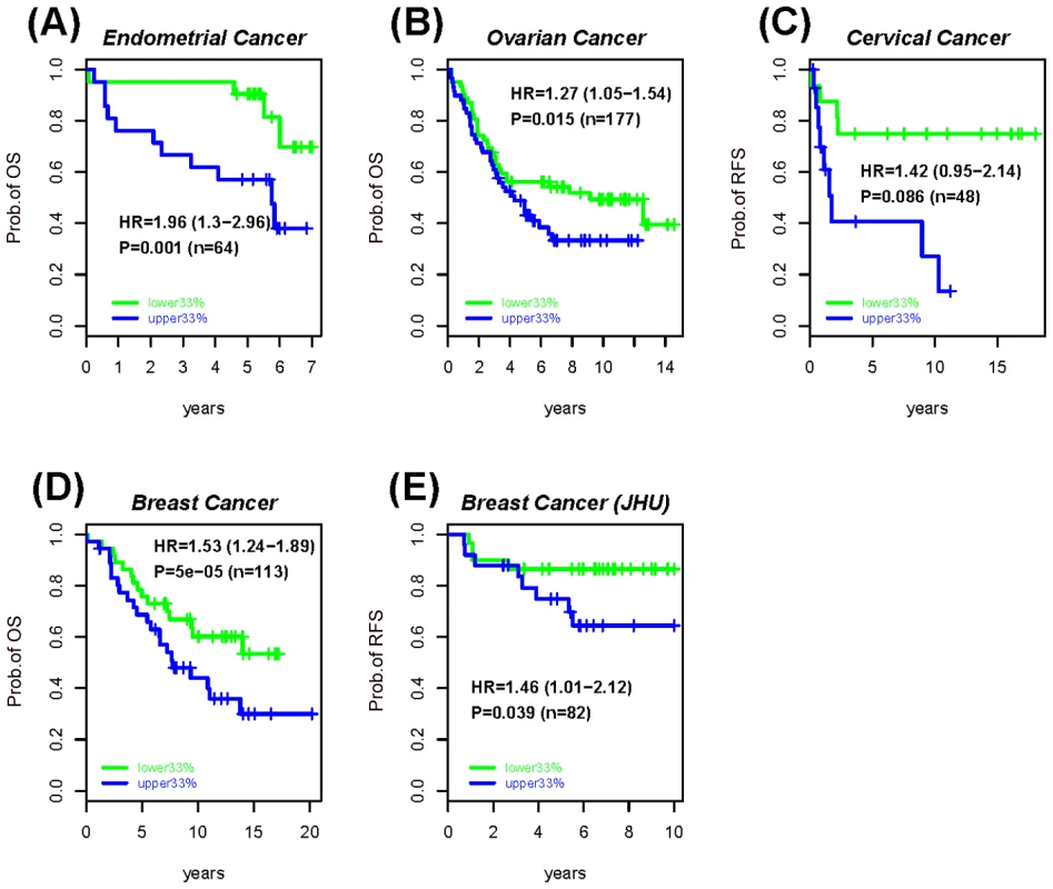 Survival analysis of the MESCs demethylation instability index in various cancers.