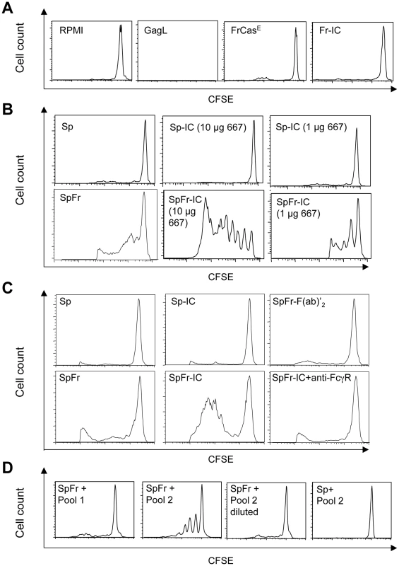 Stimulation of proliferation of GagL-TCR-TG CD8<sup>+</sup> T cells by 667 and sera from infected/treated mice.