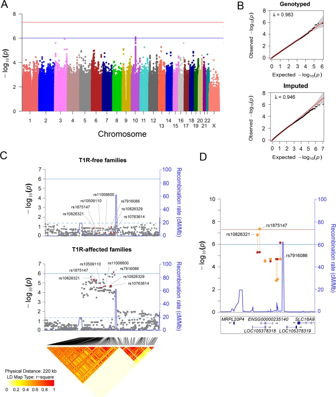 Variants on chromosome 10 are preferentially associated with T1R.