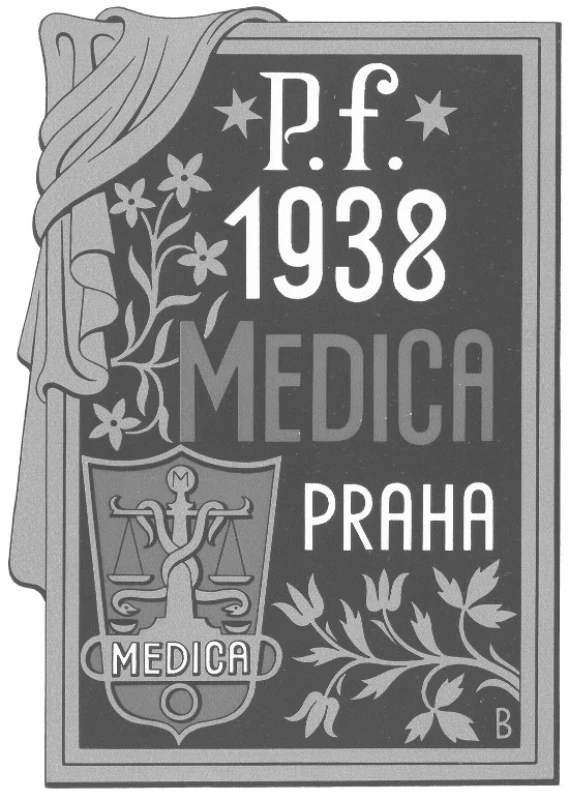 Novoročenka fy Medica Praha na rok 1938 Autor B. Baruch