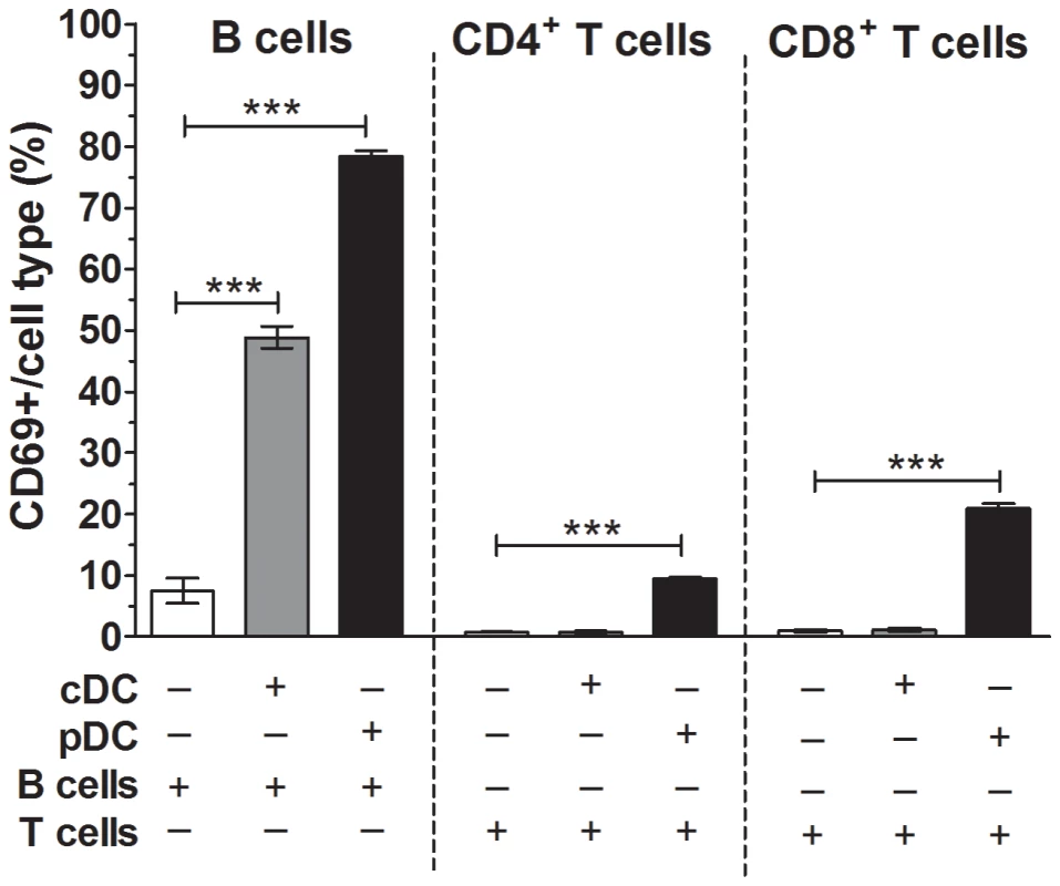 Plasmacytoid DC contributed to B cell and T cell activation by RRV.