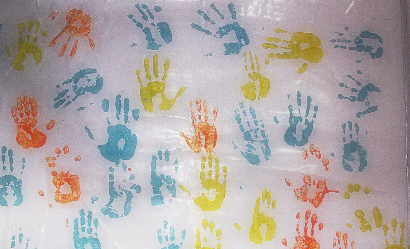 Handprints made during dissemination project.