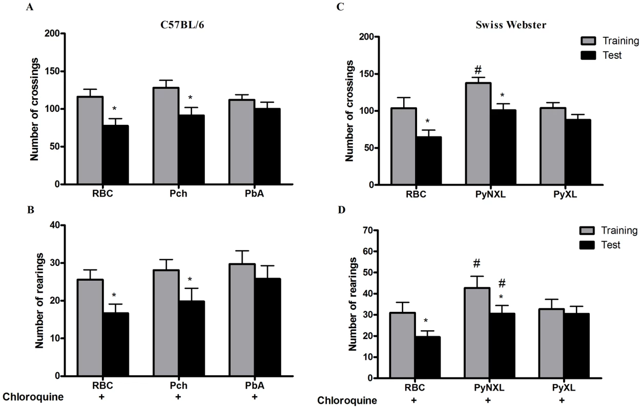 Impaired performance in the open field task is associated with development of CM.