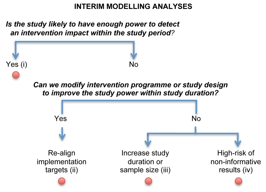 Logical flow of interim modelling analyses.