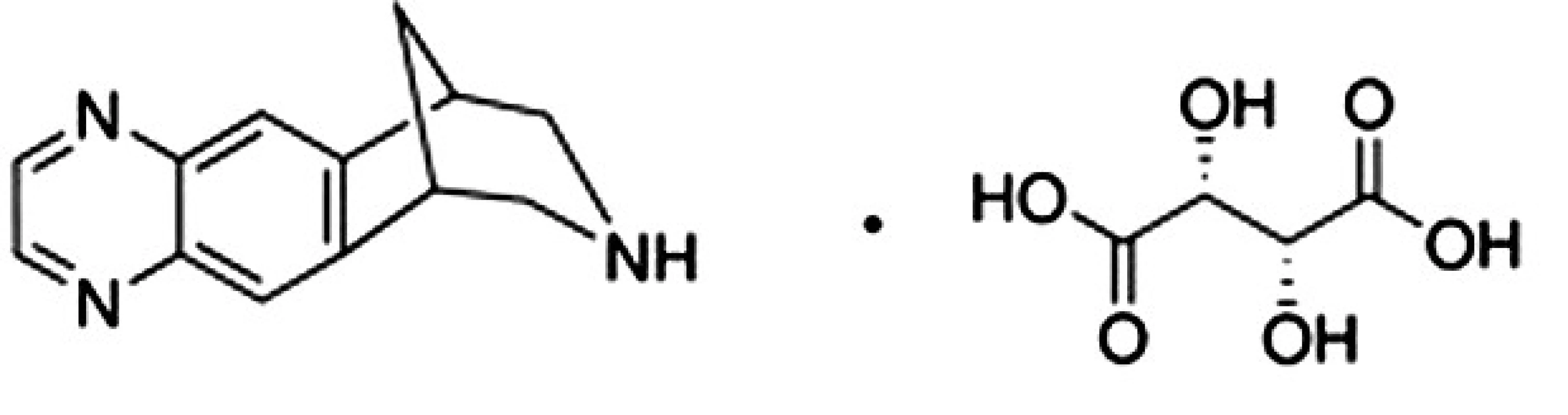 Chemická štruktúra vareniklín tartarátu&lt;sup&gt;6)&lt;/sup&gt;