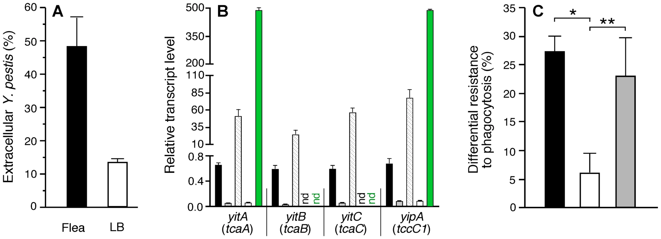 Phagocytosis-resistant phenotype of <i>Y. pestis</i> isolated from fleas correlates with expression level of the <i>yit</i>-<i>yip</i> insecticidal-like toxin genes.