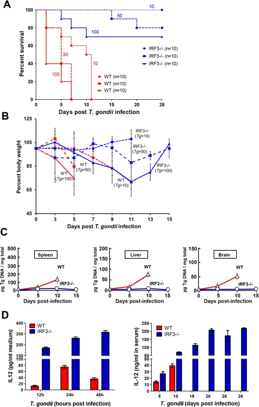 <i>T</i>. <i>gondii</i> growth and virulence in mice is promoted by IRF3.