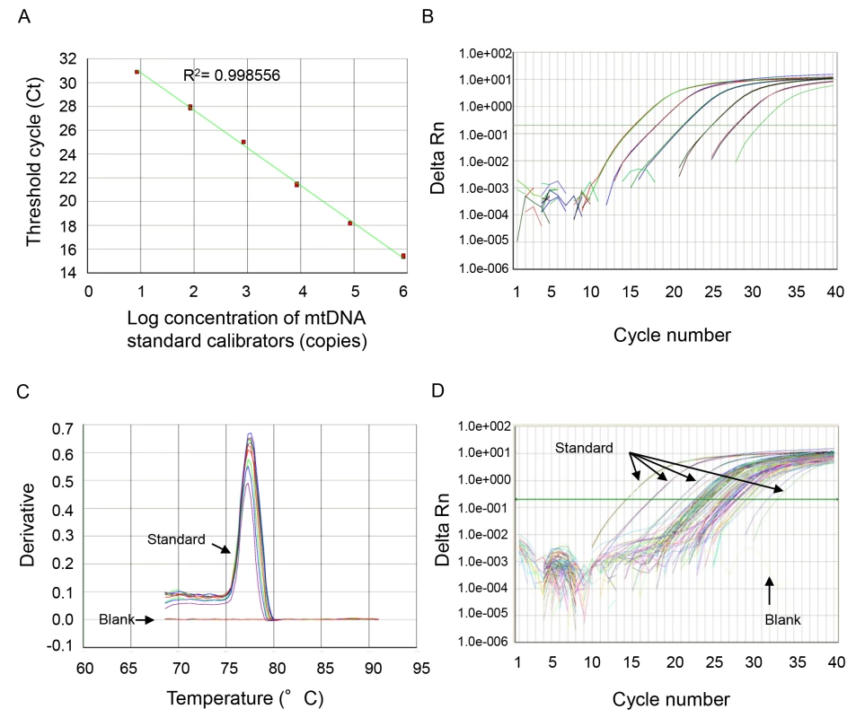 Representative standard curve, amplification plot, and dissociation curve, and amplification plot from the patients' samples.