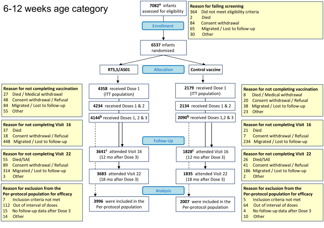 CONSORT diagram of infants aged 6–12 wk at enrollment followed until 18 mo post-vaccination.