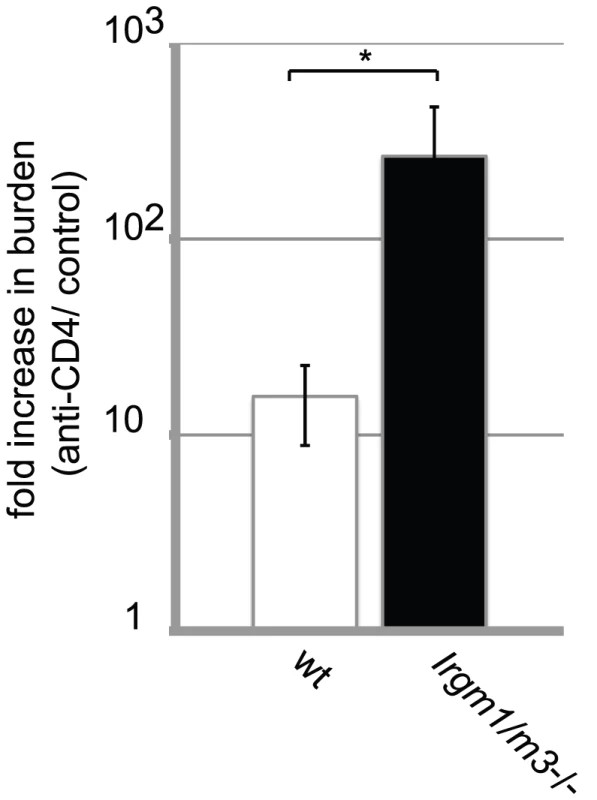Dependency on the CD4<sup>+</sup> T cell response for clearing intrauterine <i>C. trachomatis</i> infections is increased in <i>Irgm1/m3</i><sup>(-/-)</sup> mice.