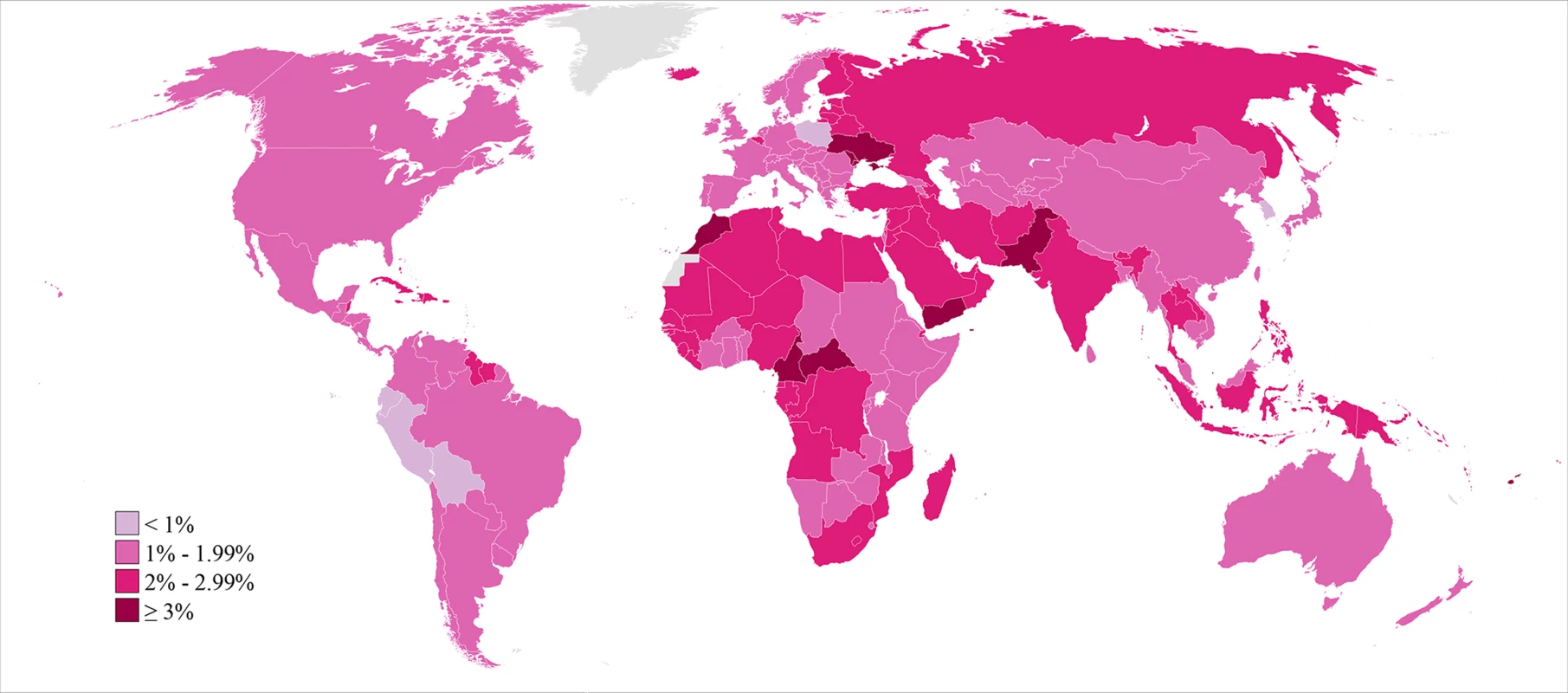 Prevalence of primary infertility among women who seek a child, in 2010.