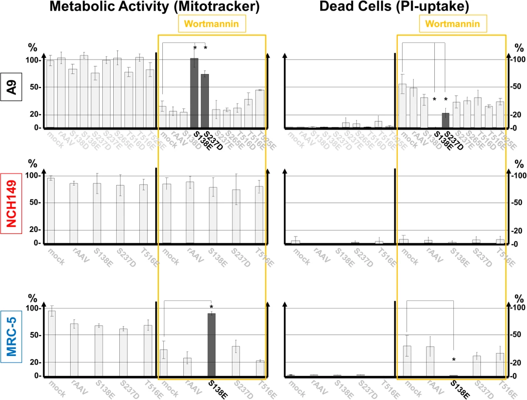 Impact of caPDK1 on the growth factor dependence of cell metabolic activity and survival.