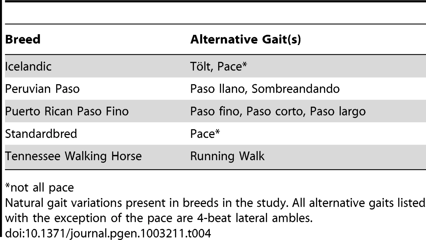 Natural gait variations present in horse breeds analyzed.