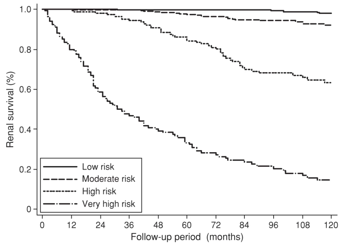 Kaplan-Meier survival curves for four risk groups derived from a prognostic model that provides a score to predict renal outcome in IgA nephropathy (reproduced from Goto et al &lt;em class=&quot;ref&quot;&gt;[83]&lt;/em&gt;).