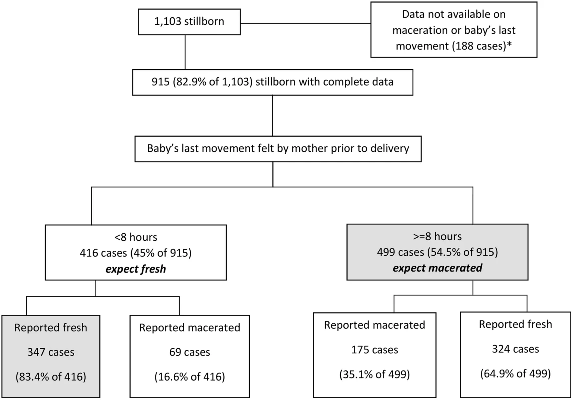 The classification process used to identify antepartum and intrapartum deaths for the stillbirths in the Indian state of Bihar.