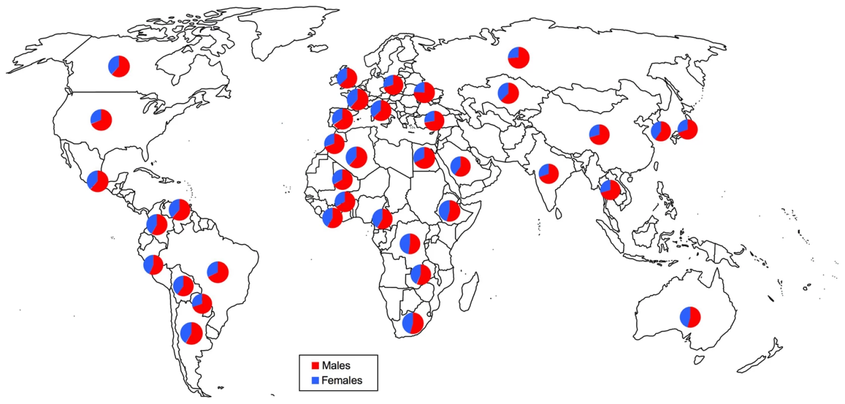 Sex distribution for new smear-positive TB case notification in 2007 in various countries &lt;em class=&quot;ref&quot;&gt;[1]&lt;/em&gt;.