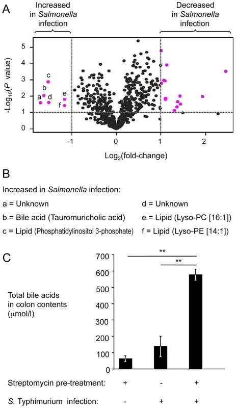 Bile acids are elevated during <i>S.</i> Typhimurium-induced colitis.