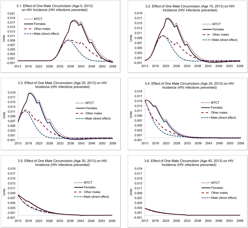 Direct and indirect effects of one male circumcision on HIV incidence.